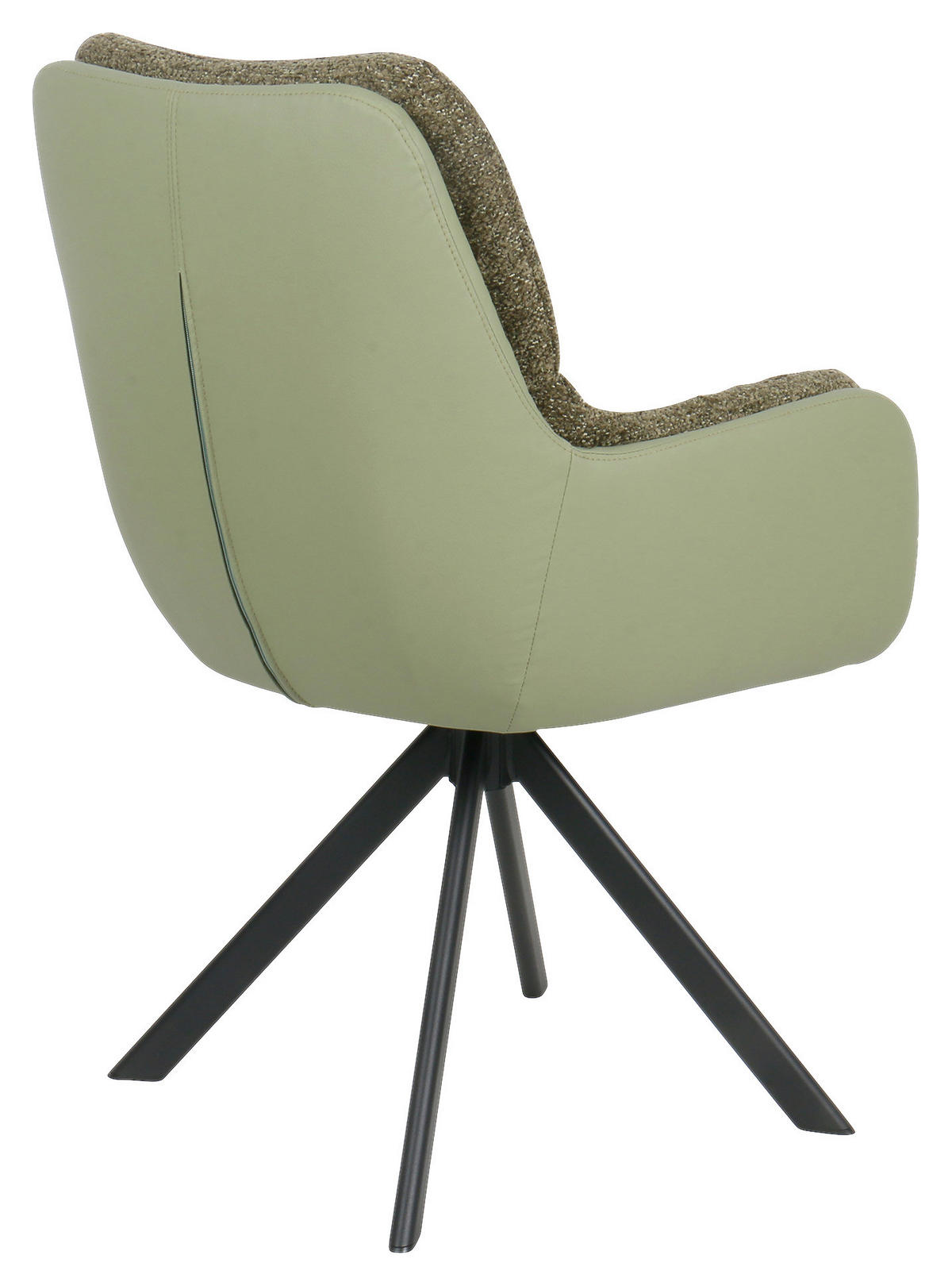 ARMLEHNSTUHL Eisen Webstoff  - Schwarz/Grün, Modern, Textil/Metall (61/91/65cm) - MID.YOU