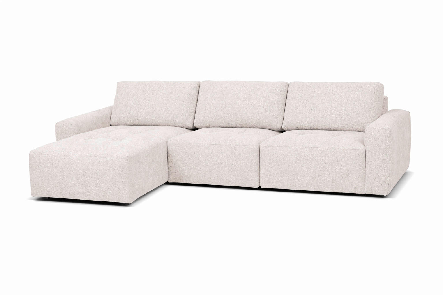 ECKSOFA MAZA in Creme  179/316 cm  - Creme/Schwarz, Design, Textil (179/316cm) - Livetastic