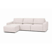 ECKSOFA MAZA in Creme  179/316 cm  - Creme/Schwarz, Design, Textil (179/316cm) - Livetastic