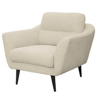 SESSEL in Webstoff Creme  - Creme/Schwarz, Design, Holz/Textil (92/87/88cm) - Livetastic