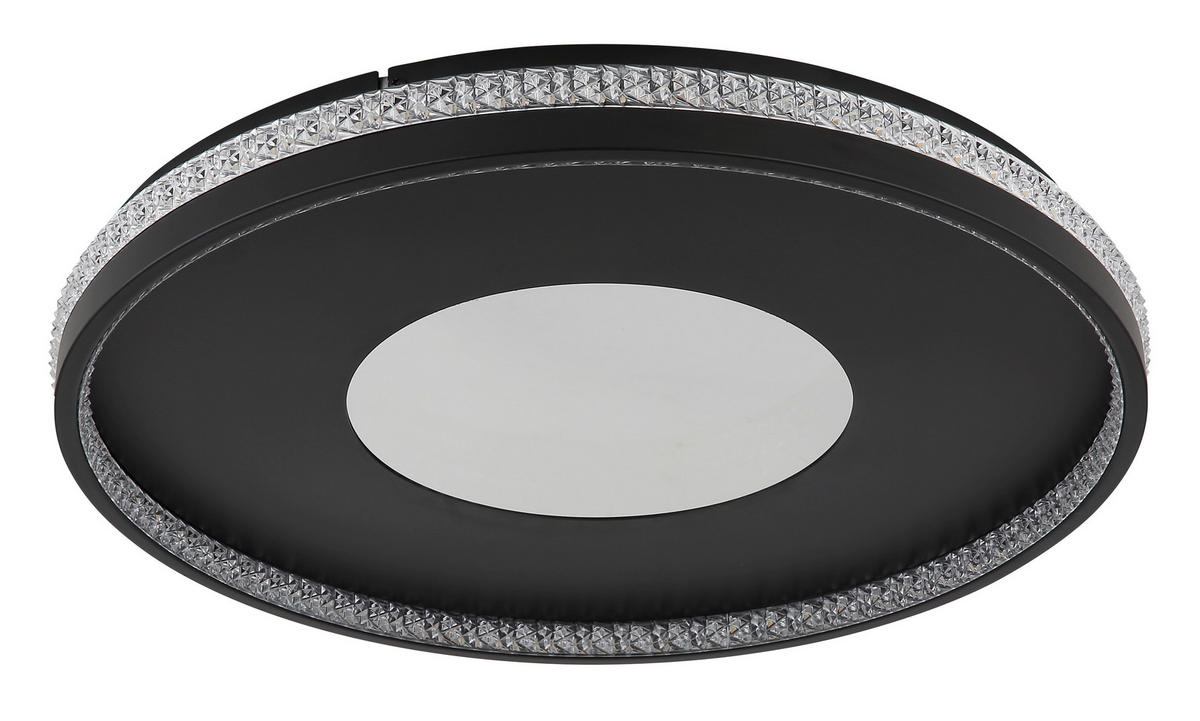 LED-DECKENLEUCHTE WALTRAUD 50/6,5 cm   - Klar/Schwarz, Trend, Kunststoff/Metall (50/6,5cm) - Globo