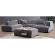 ECKSOFA Grau Samt  - Schwarz/Grau, MODERN, Kunststoff/Textil (270/328/180cm) - Carryhome