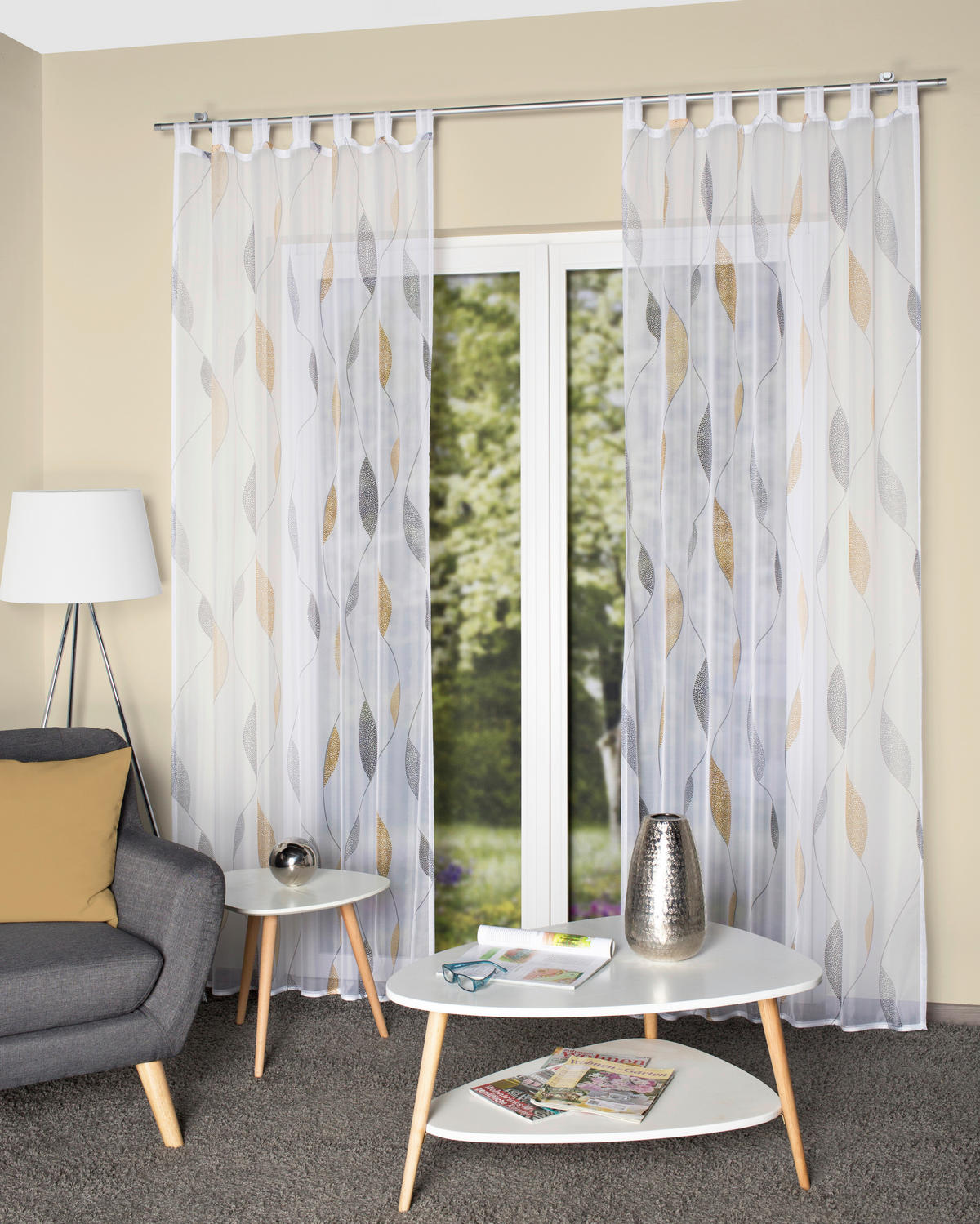 SCHLAUFENVORHANG transparent  - Gelb, KONVENTIONELL, Textil (140/245cm) - Schmidt W. Gmbh