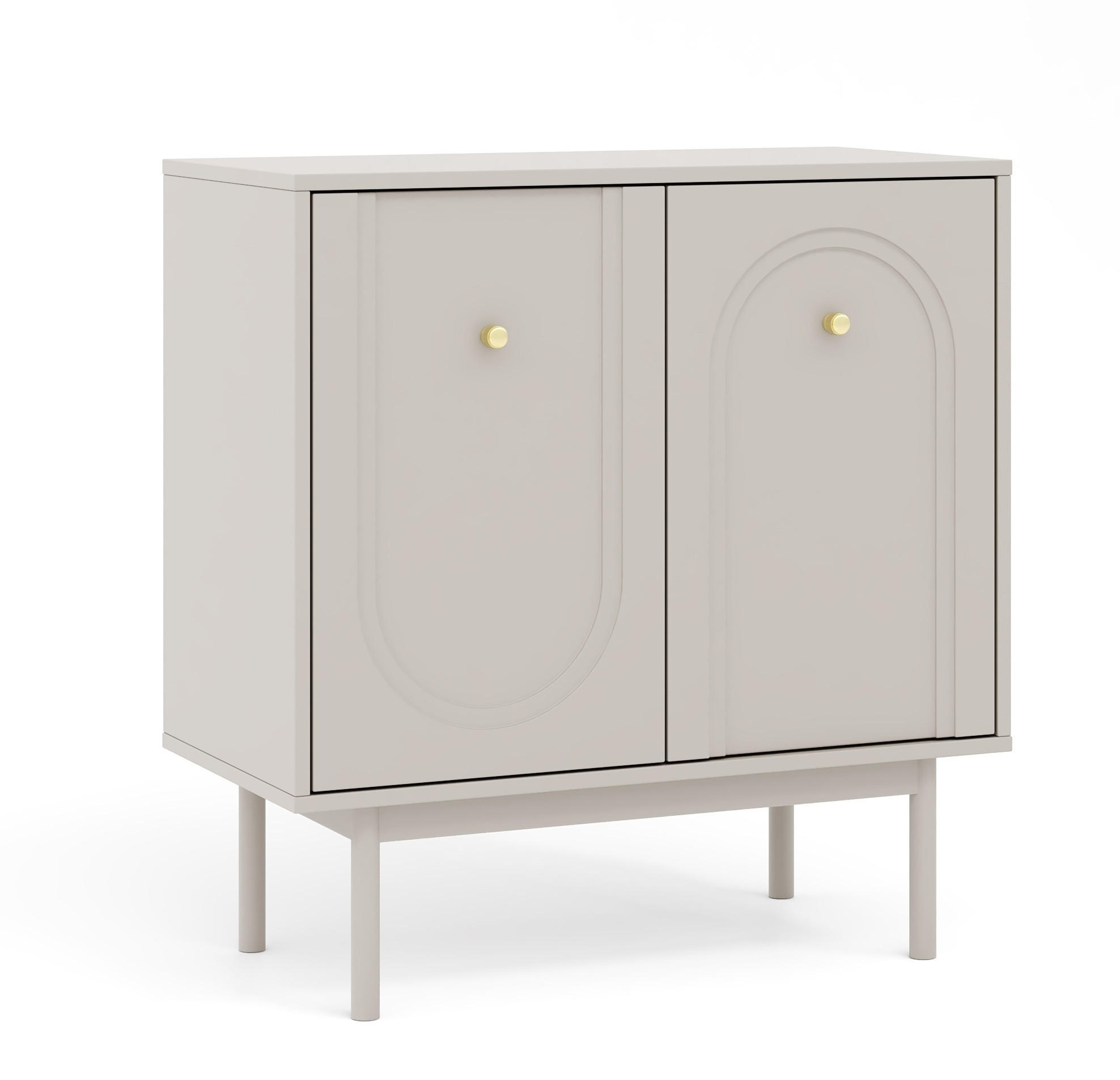 KOMMODE Vilama  in 79/84/39 cm  - Kaschmir/Goldfarben, Design, Holzwerkstoff/Metall (79/84/39cm) - Xora