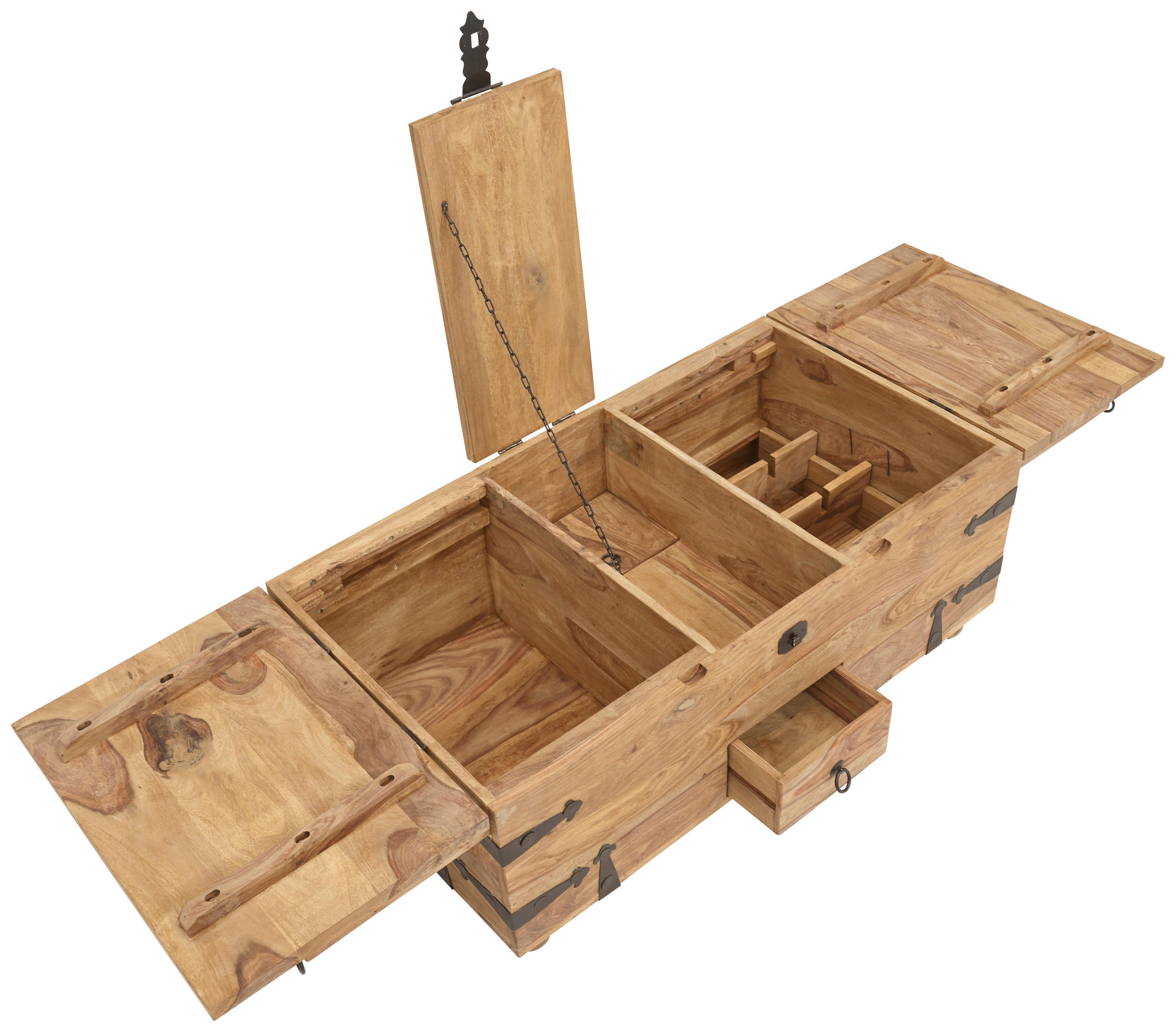 TRUHE Holz Sheesham massiv  - Naturfarben, ROMANTIK / LANDHAUS, Holz (110/45/60cm) - Livetastic