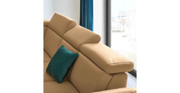 ECKSOFA in Echtleder Honig  239/285 cm  - Schwarz/Honig, Design, Leder/Metall (239/285cm) - Cantus