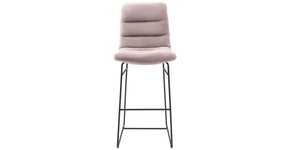 BARHOCKER in Textil Hellrosa  - Hellrosa/Schwarz, Design, Textil/Metall (52/122/66cm) - Dieter Knoll