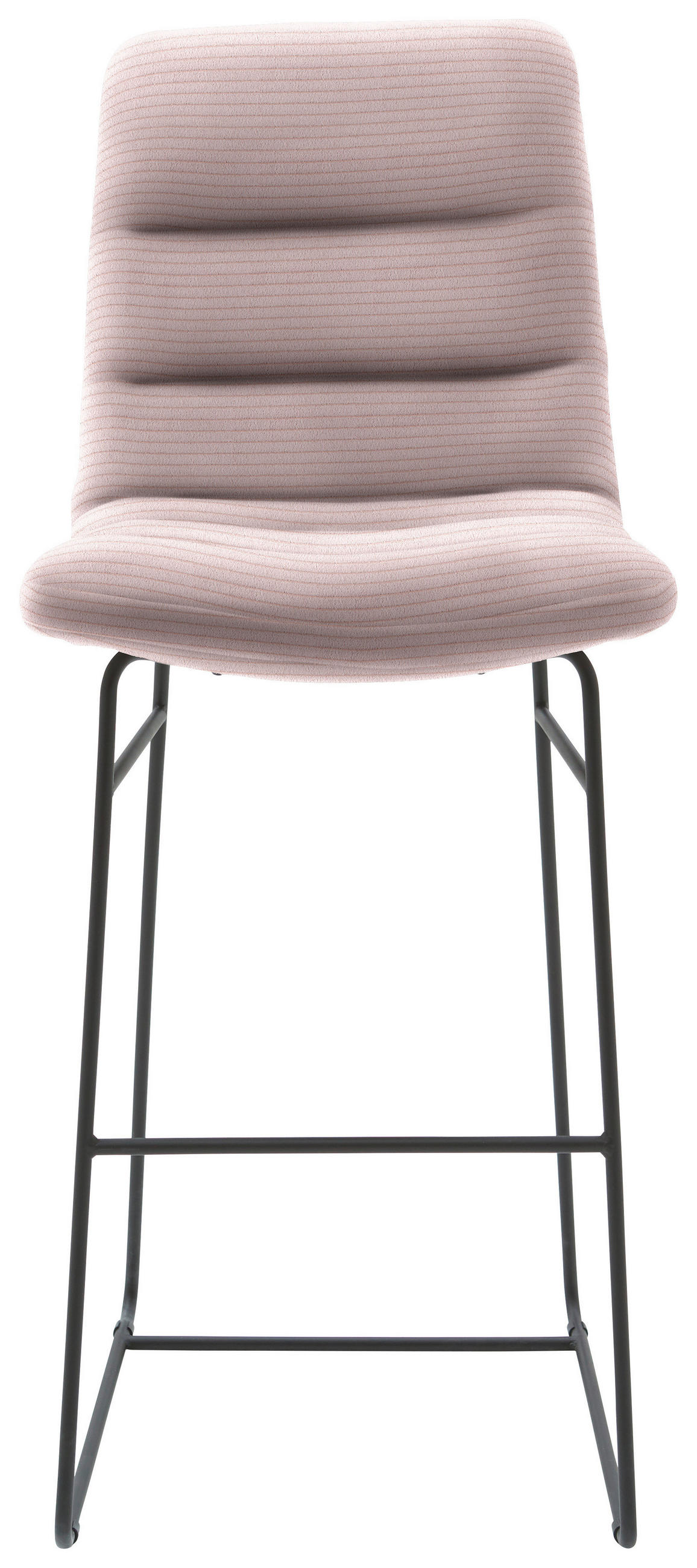 BARHOCKER in Textil Hellrosa  - Hellrosa/Schwarz, Design, Textil/Metall (52/122/66cm) - Dieter Knoll