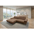 ECKSOFA inkl.Funktionen Hellbraun Chenille  - Hellbraun/Schwarz, MODERN, Textil/Metall (195/300cm) - Xora