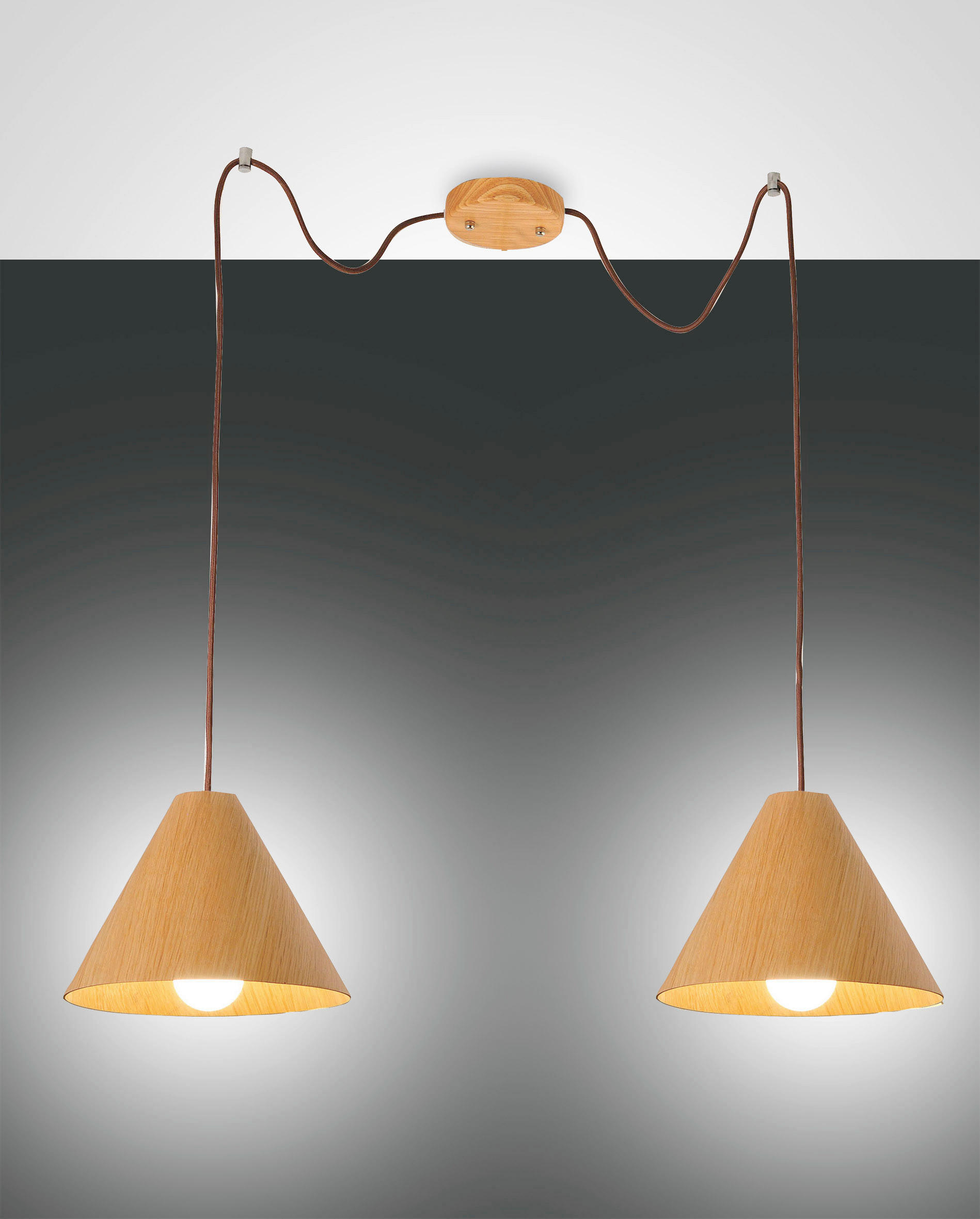 PENDELLEUCHTE 700/350 cm  - Design, Holz/Textil (700/350cm) - Fabas Luce