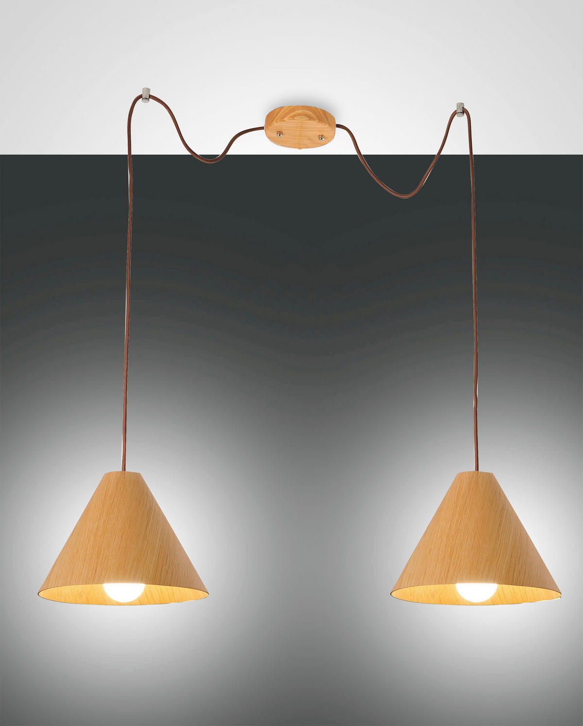 PENDELLEUCHTE 700/350 cm  - Design, Holz/Textil (700/350cm) - Fabas Luce