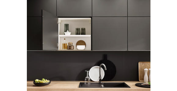 EINBAUKÜCHE   - Eichefarben/Graphitfarben, Design, Holzwerkstoff - Xora
