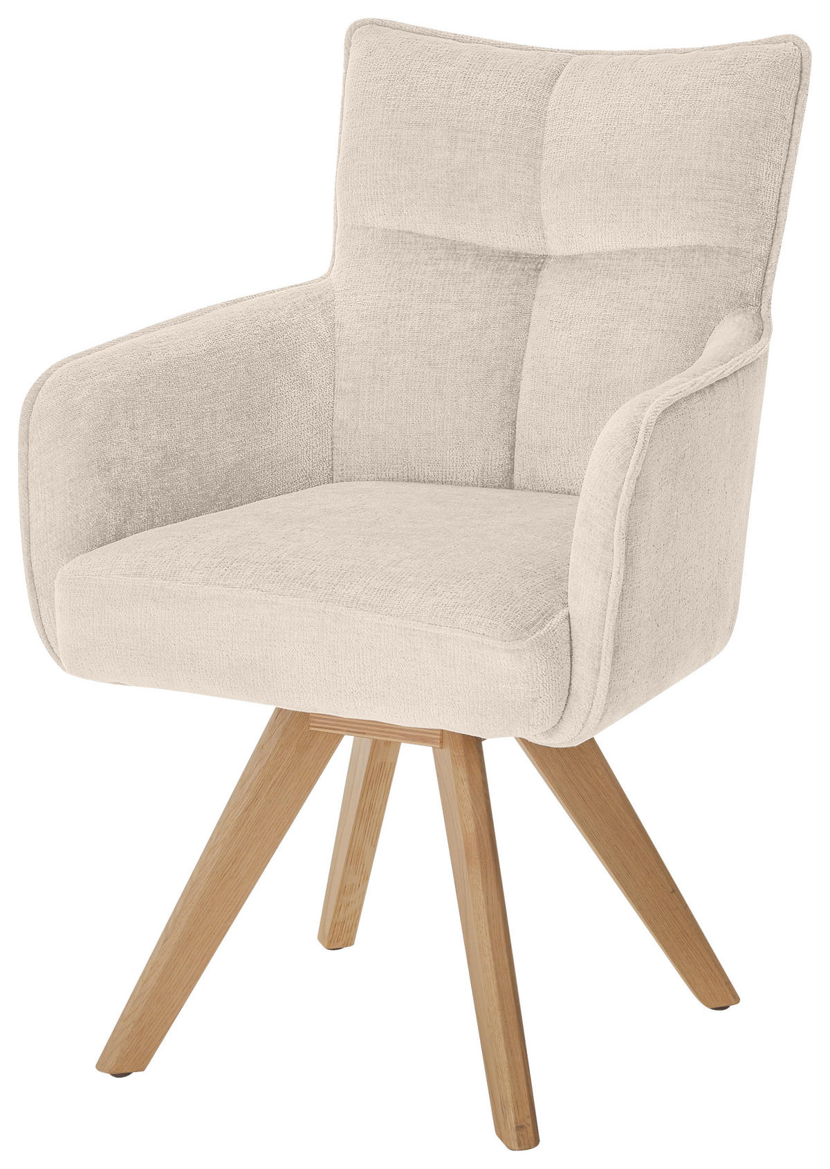 ARMLEHNSTUHL  in Mikrofaser  - Eichefarben/Creme, Design, Holz/Textil (59/89/63cm) - SetOne by Musterring