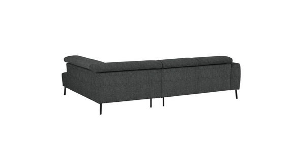 ECKSOFA in Webstoff Anthrazit 280/205 cm - Anthrazit/Schwarz, Design, Textil/Metall (280/205cm) - Xora