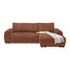ECKSOFA Flachgewebe Terracotta  - Schwarz Hochglanz/Terracotta, Modern, Textil/Metall (273/93/166cm) - MID.YOU