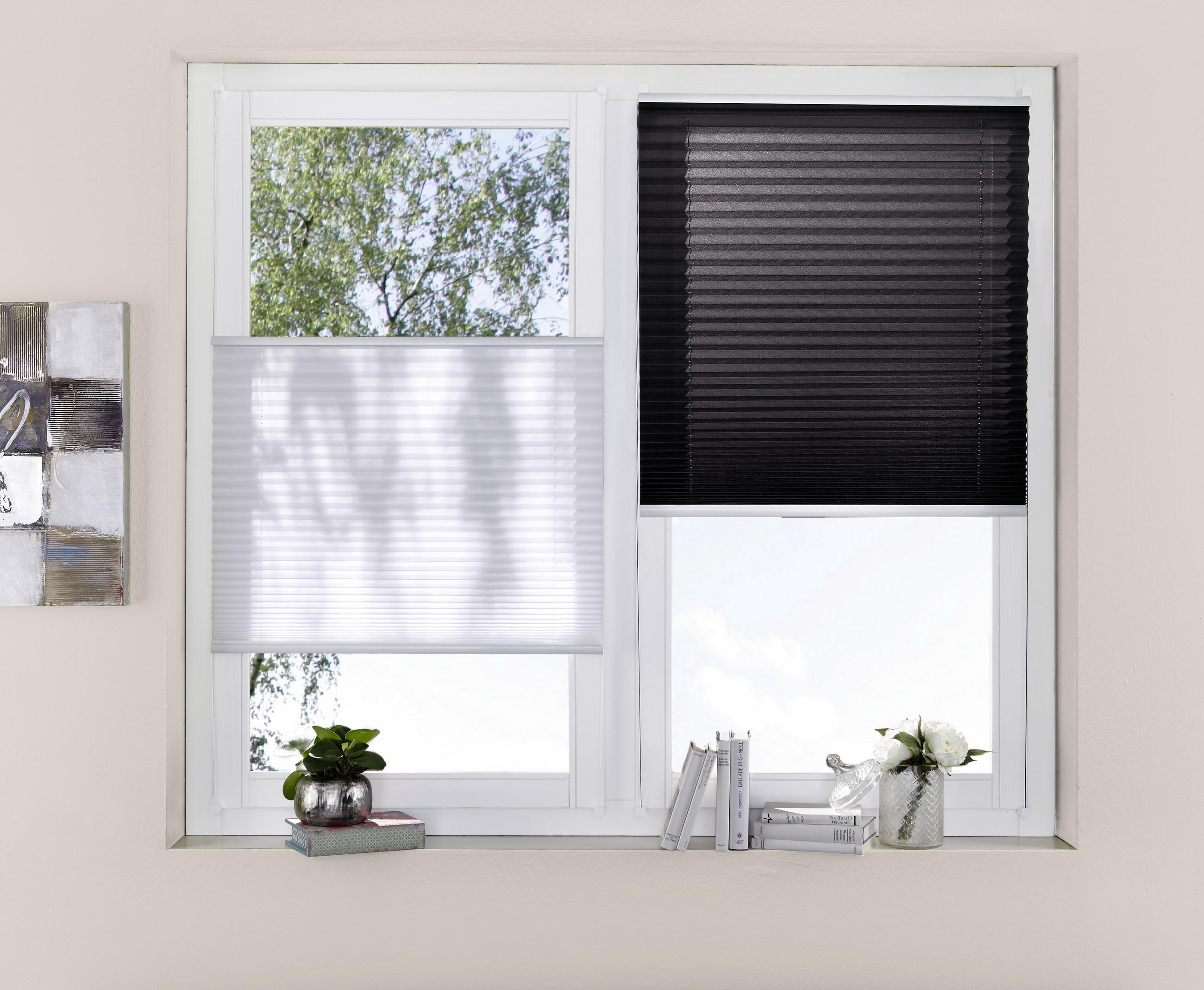 PLISSEE halbtransparent 50/130 cm - Grau, KONVENTIONELL, Textil (50/130cm) - Homeware