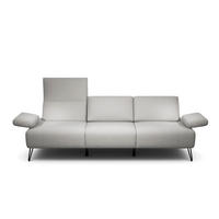 3-SITZER-SOFA Cosy Chenille Hellgrau  - Hellgrau/Schwarz, Design, Textil/Metall (234-264/85/86-94cm) - SENSOO