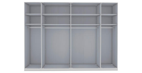 FALTTÜRENSCHRANK 300/216/58 cm 6-türig  - Schieferfarben/Eiche Bianco, KONVENTIONELL, Glas/Holzwerkstoff (300/216/58cm) - Dieter Knoll