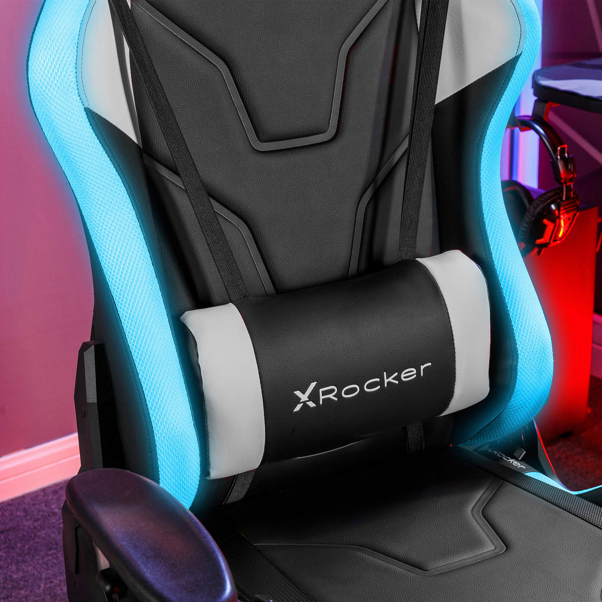 GAMINGSTUHL Schwarz Metall, Kunststoff, Textil   - Schwarz/Grau, MODERN, Kunststoff/Textil (66/128/59,9cm) - X Rocker