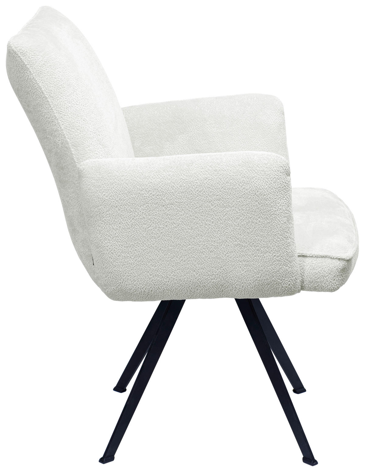 ARMLEHNSTUHL  in Eisen Teddystoff  - Creme/Schwarz, Design, Textil/Metall (63/87/71cm) - Welnova