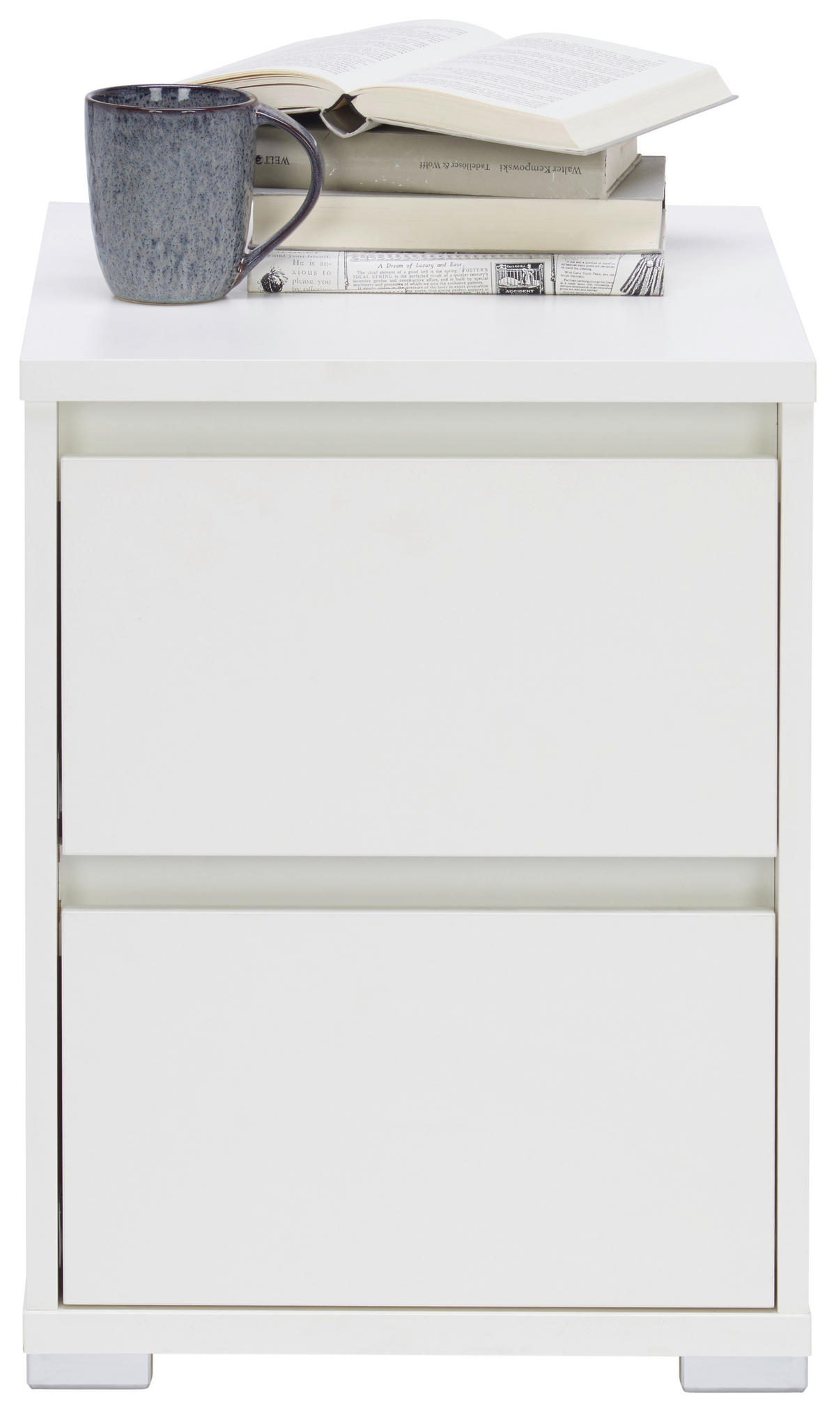 NACHTSCHRANK 40/55/48 cm  - Alufarben/Weiß, Design, Holzwerkstoff/Kunststoff (40/55/48cm) - Carryhome