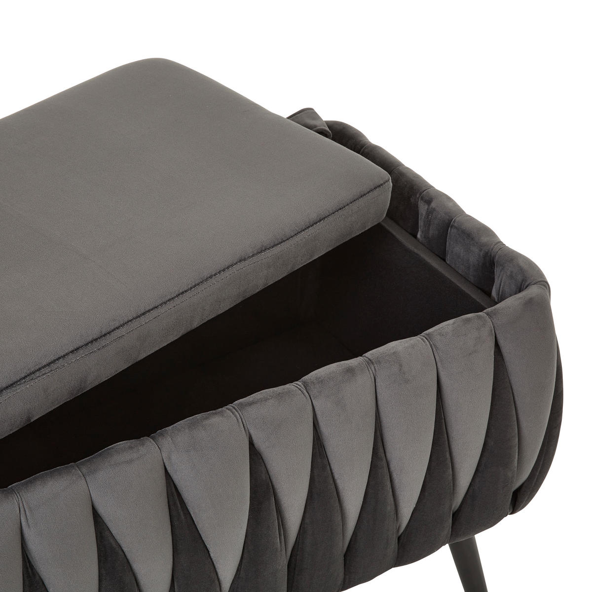 KLOP BREZ NASLONA, kovina, tekstil črna, temno siva  - temno siva/črna, Trend, kovina/tekstil (110/46/45cm) - Xora