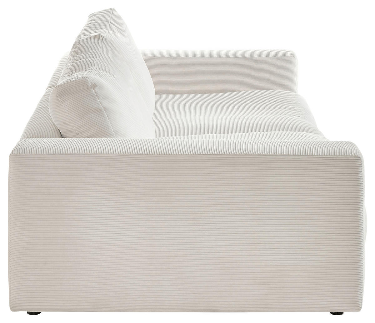 MEGASOFA in Feincord Weiss  - Weiss/Schwarz, Design, Kunststoff/Textil (290/86/127cm) - Pure Home Lifestyle
