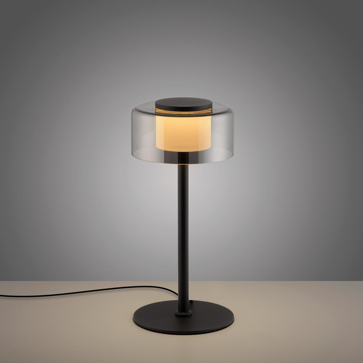 STOLNÍ LED LAMPA, posuvný stmívač, 15/15/33 cm - černá, Design, kov/plast (15/15/33cm)