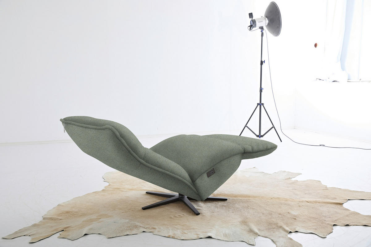 RELAXSESSEL in Textil Thymiangrün  - Thymiangrün/Schwarz, Modern, Textil/Metall (90/106/96cm) - Chilliano