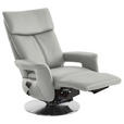 RELAXSESSEL in Leder Silberfarben  - Edelstahlfarben/Silberfarben, Design, Leder/Metall (78/112/85cm) - Cantus