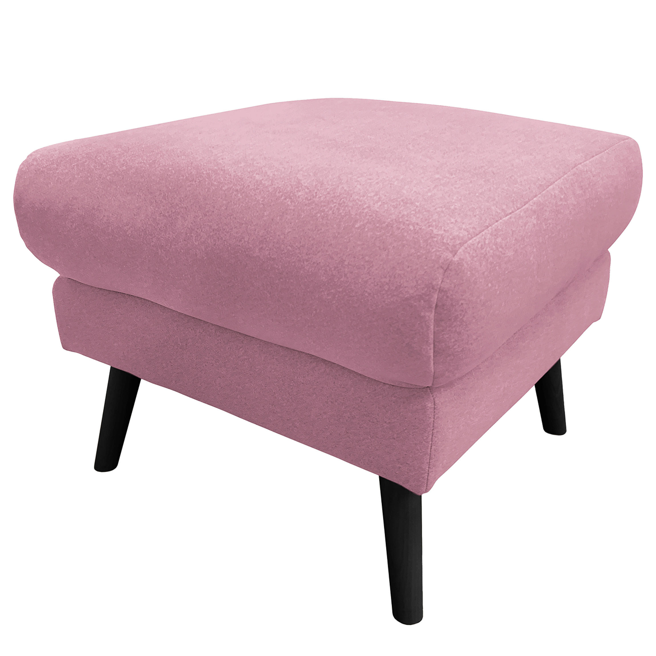 HOCKER in Textil Rosa  - Schwarz/Rosa, Design, Holz/Textil (61/49/65cm) - Livetastic