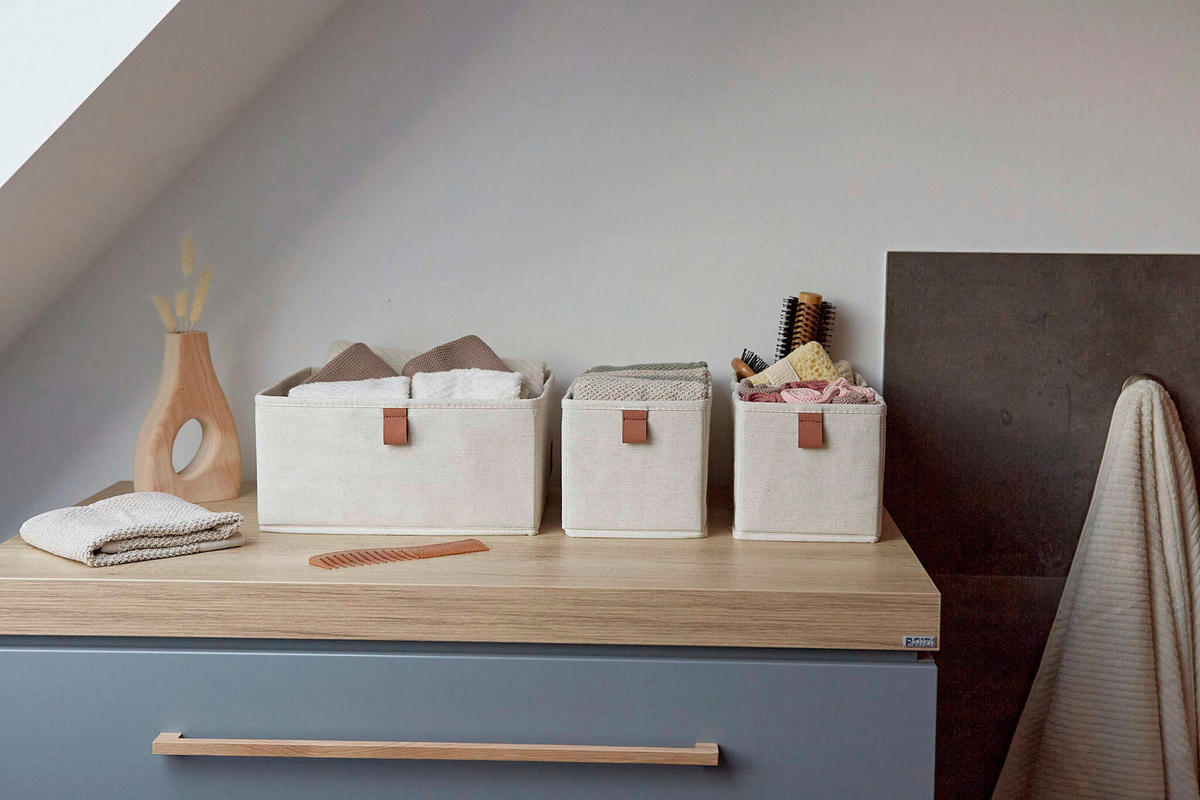 AUFBEWAHRUNGSBOXEN-SET Premium  - Beige, Basics, Karton/Textil - Store It