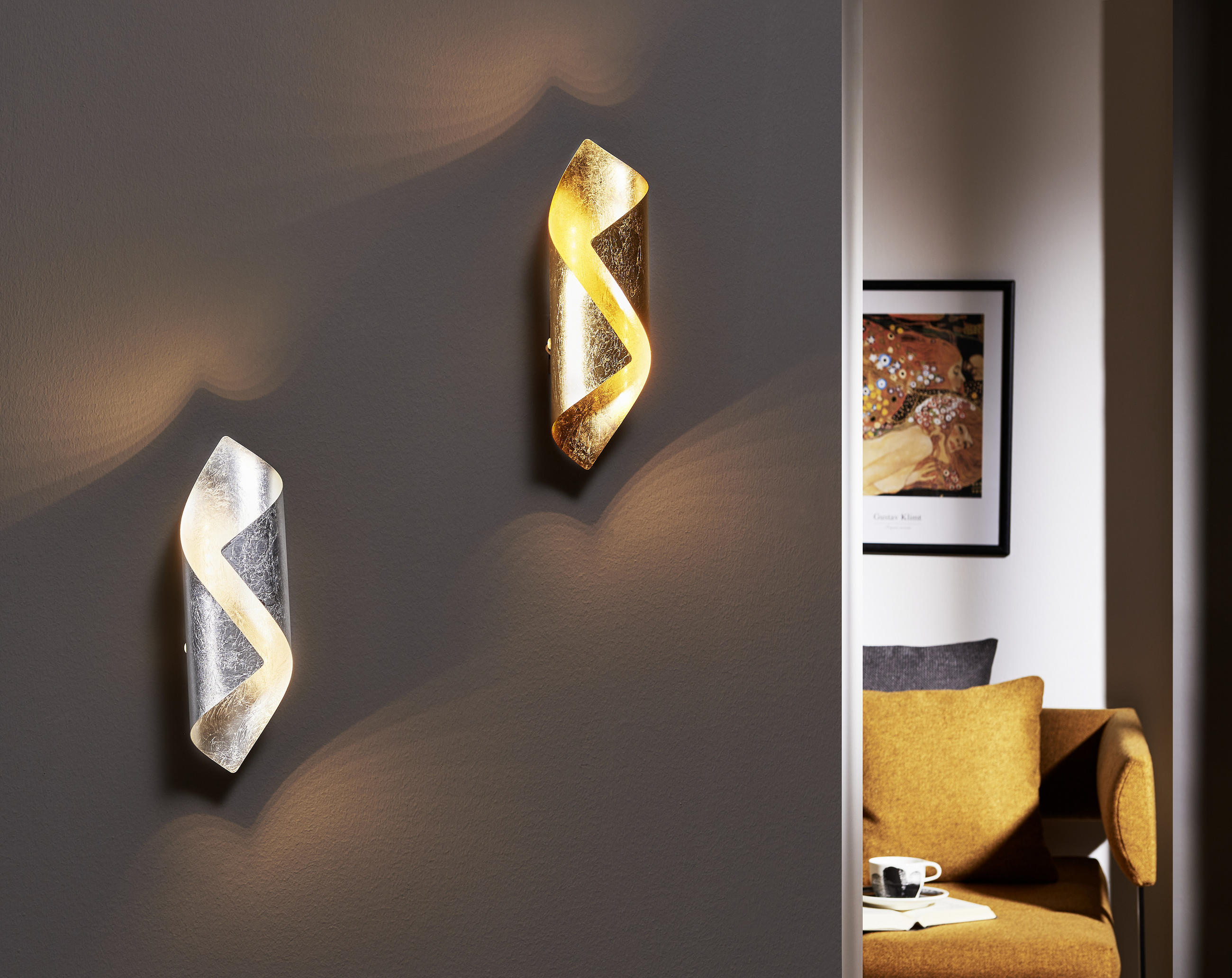 LED-WANDLEUCHTE 31/10/10 cm   - Goldfarben, KONVENTIONELL, Metall (31/10/10cm)