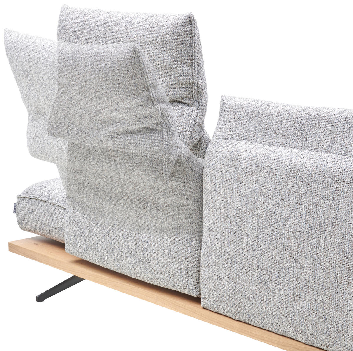 ECKSOFA Chenille Greige  - Greige/Schwarz, Design, Holz/Textil (240/132cm) - Koinor