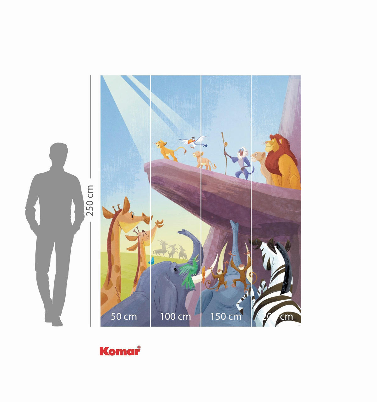 FOTOTAPETE THE LION KING THE KING  - Multicolor, Design, Textil (200/250cm) - Disney
