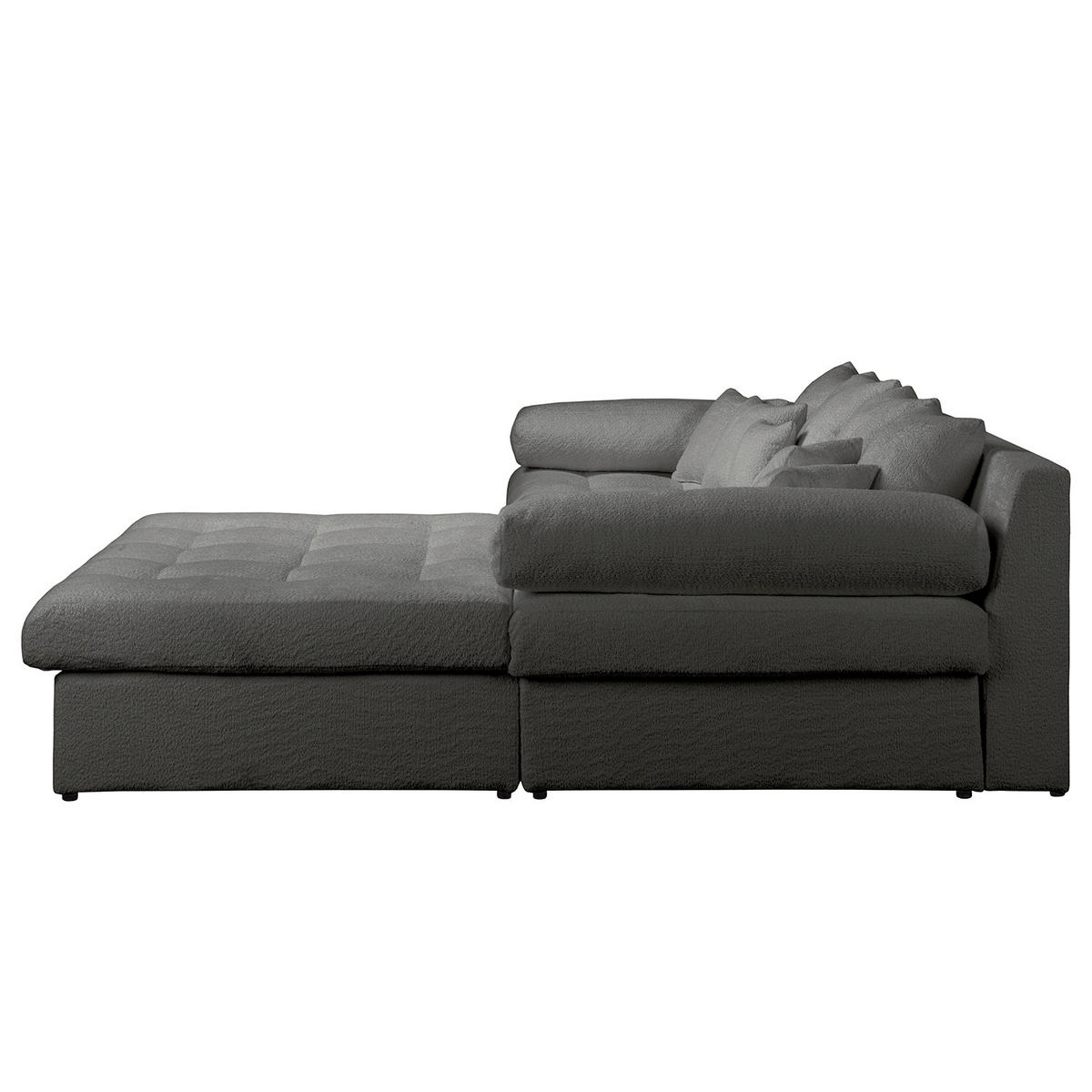 ECKSOFA Naomi in Chenille Anthrazit Rückenkissen  284/243 cm  - Anthrazit/Schwarz, Design, Kunststoff/Textil (284/243cm) - P & B