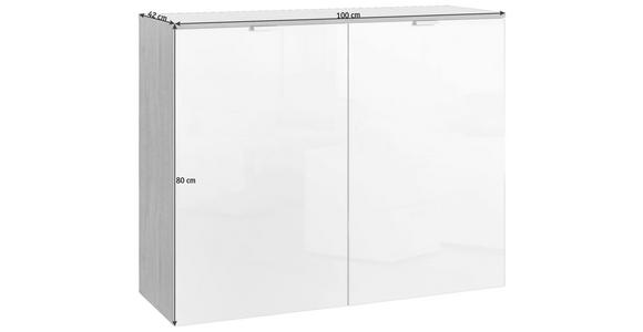 KOMMODE 100/80/42 cm - Alufarben/Weiß, Design, Holzwerkstoff/Metall (100/80/42cm) - Hom`in