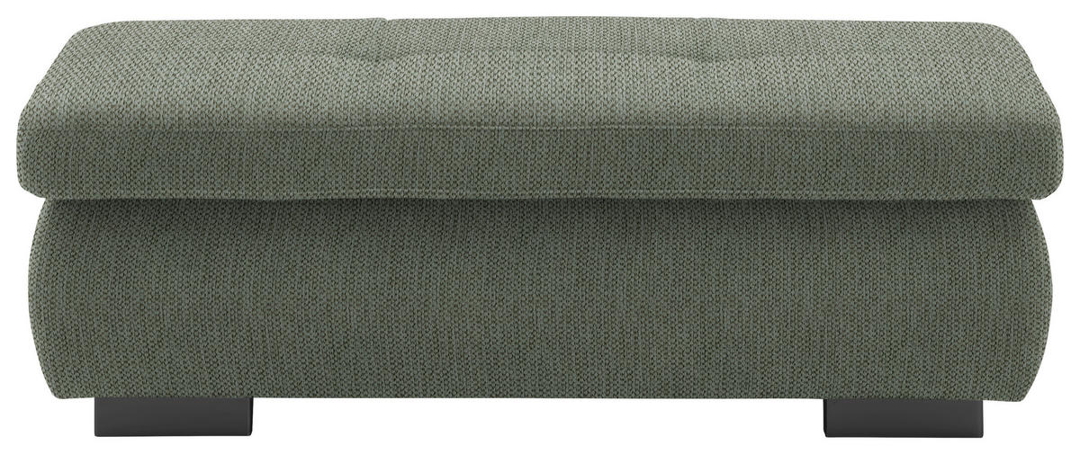 HOCKER in Textil Dunkelgrün  - Dunkelgrün/Schwarz, Design, Textil/Metall (138/44/67cm) - Beldomo Style