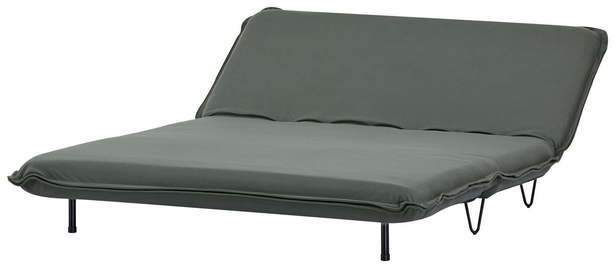 SCHLAFSOFA Webstoff Grün, Taupe  - Taupe/Schwarz, Design, Textil/Metall (152/82/92cm) - Livetastic