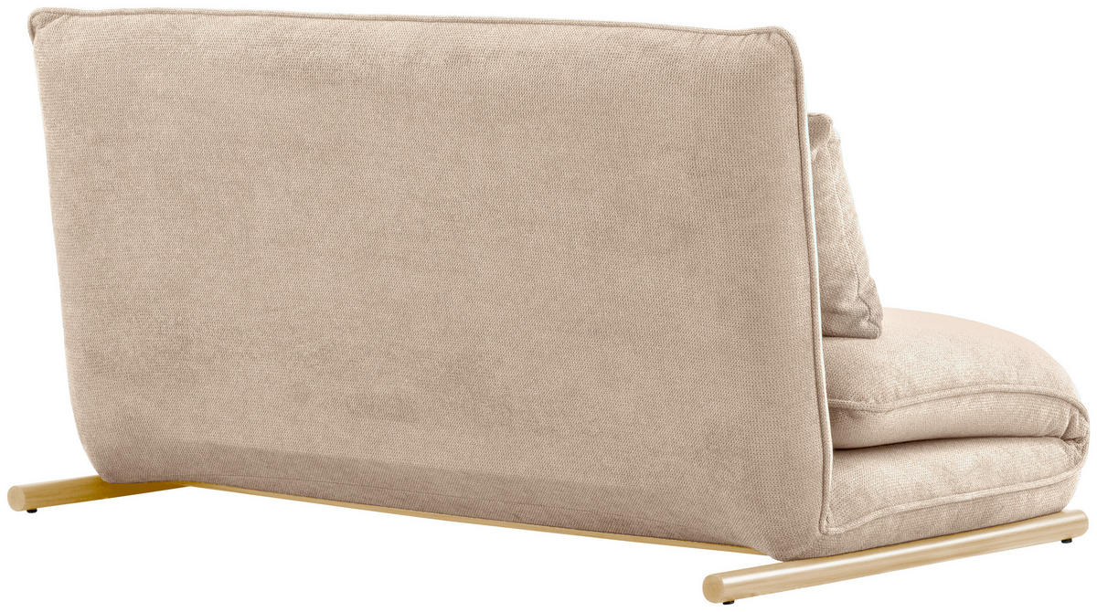 SOFA VELIN Samt Creme, Nussbaumfarben  - Nussbaumfarben/Creme, Design, Textil/Metall (140/97/80cm) - MID.YOU