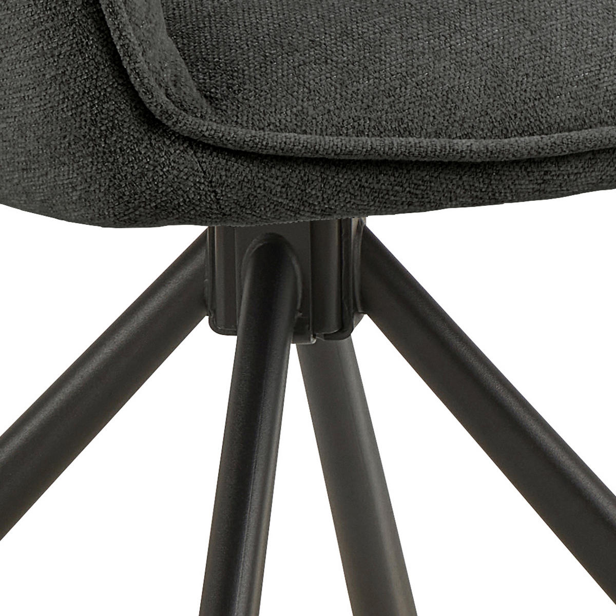 ARMLEHNSTUHL  in Stahl Flachgewebe  - Anthrazit/Schwarz, Design, Textil/Metall (60/85/63cm) - MID.YOU