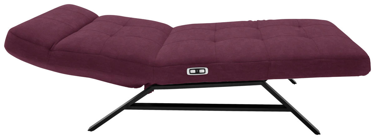 RELAXLIEGE in Mikrofaser Beere  - Beere/Schwarz, Design, Textil/Metall (120/54-113/158-198cm) - Pure Home Lifestyle
