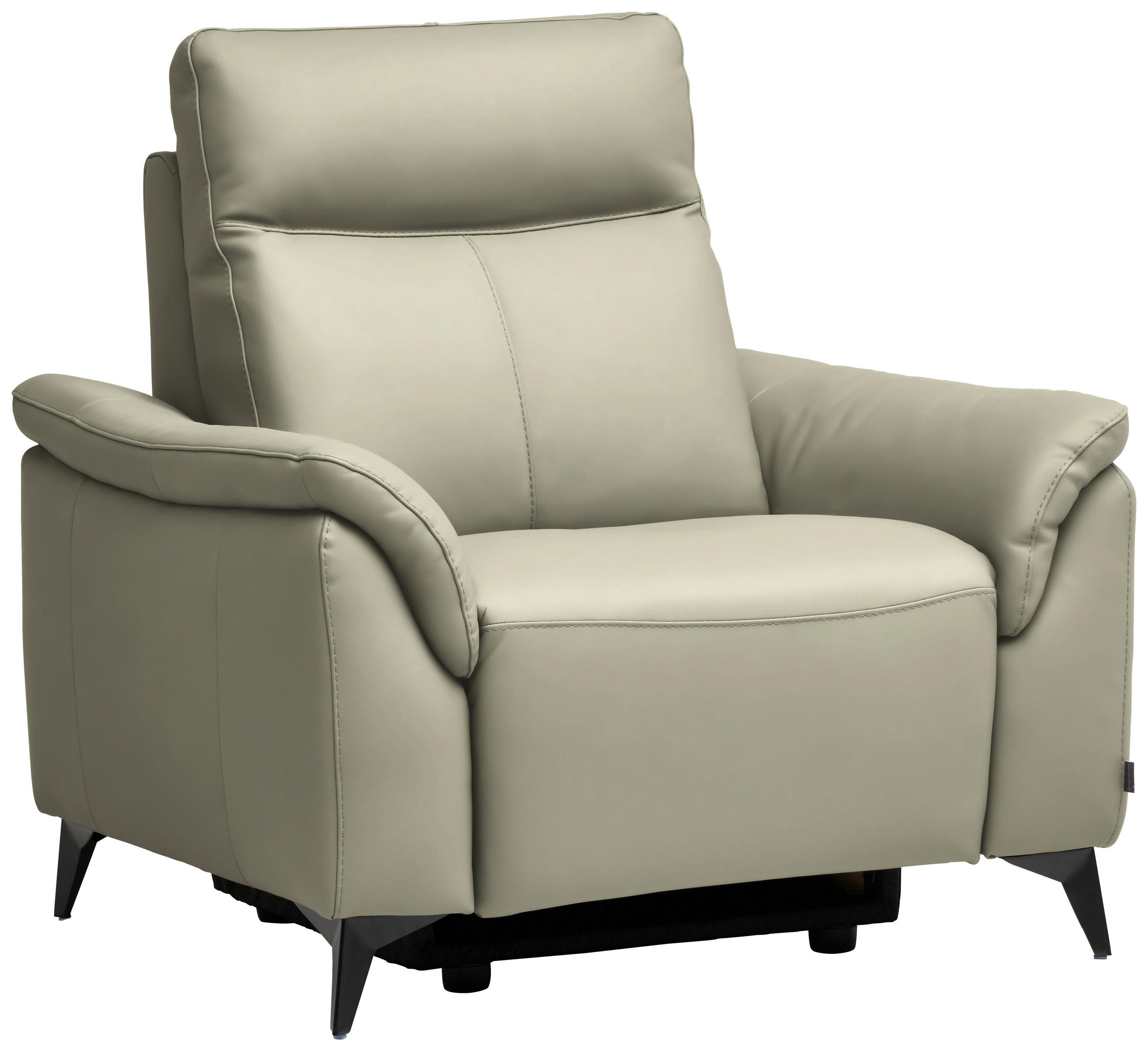 FOTELJA 116/105/98 cm , srebrna  - srebrna/crna, Dizajnerski, koža/metal (116/105/98cm) - Belluti