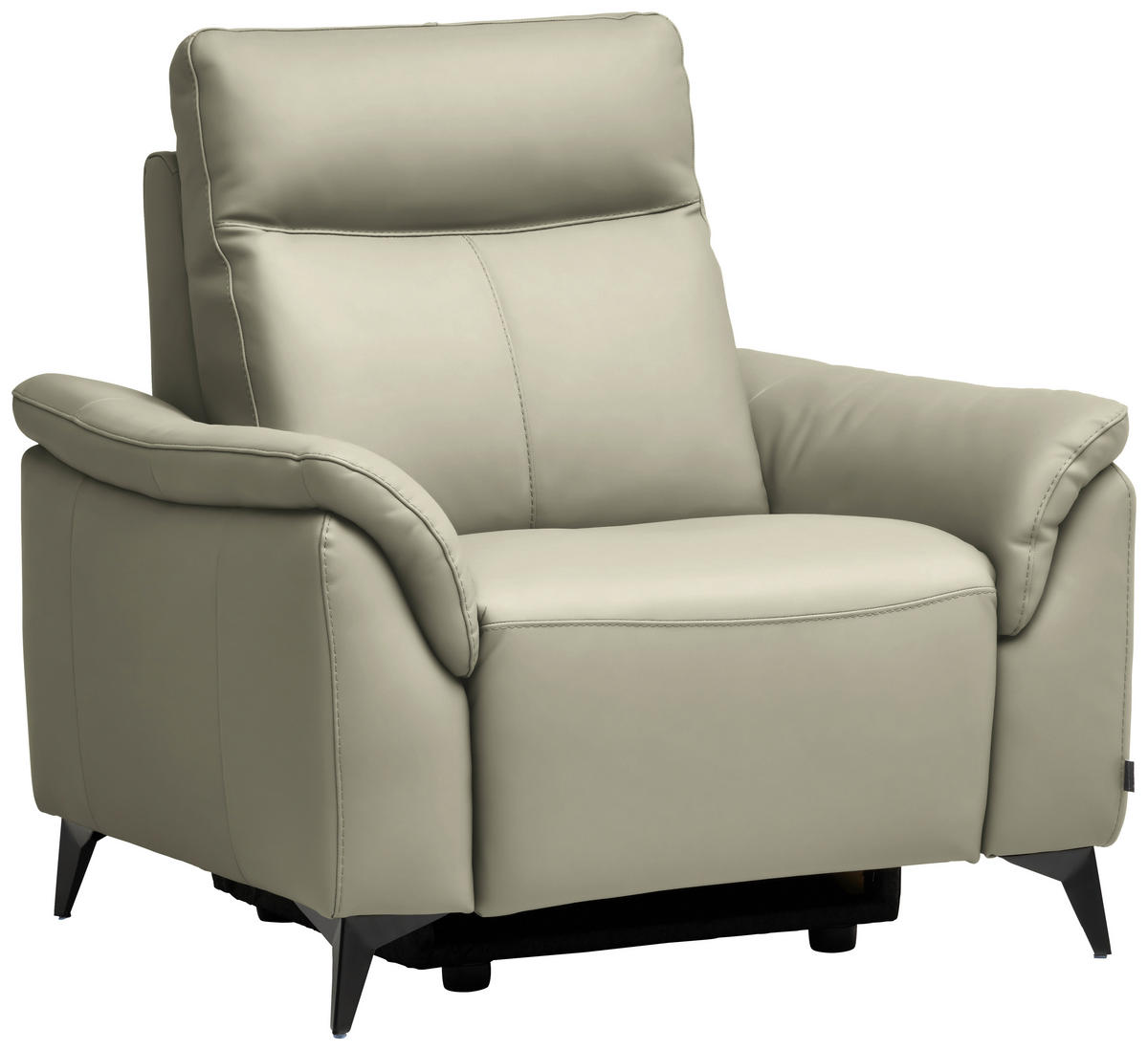 FOTELJA koža  srebrne boje   - srebrne boje/crna, Design, koža/metal (116/105/98cm) - Belluti