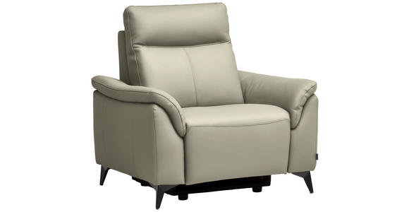 SESSEL in Echtleder Silberfarben  - Silberfarben/Schwarz, Design, Leder/Metall (116/105/98cm) - Belluti