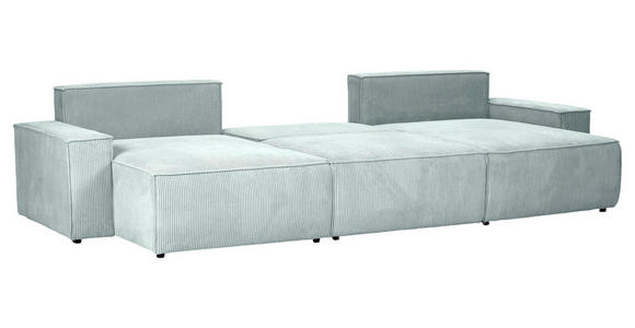 WOHNLANDSCHAFT  in Cord Mintgrün  - Schwarz/Mintgrün, KONVENTIONELL, Kunststoff/Textil (155/348/155cm) - Carryhome