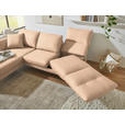 ECKSOFA  in Flachgewebe Lachsfarben  175-224/255-365 cm  - Schwarz/Lachsfarben, Design, Textil/Metall (175-224/255-365cm) - Dieter Knoll