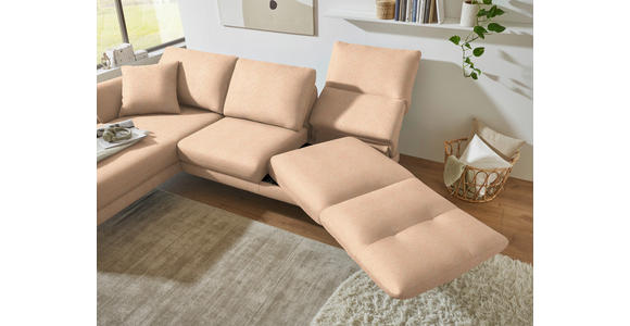 ECKSOFA  in Flachgewebe Lachsfarben  175-224/255-365 cm  - Schwarz/Lachsfarben, Design, Textil/Metall (175-224/255-365cm) - Dieter Knoll