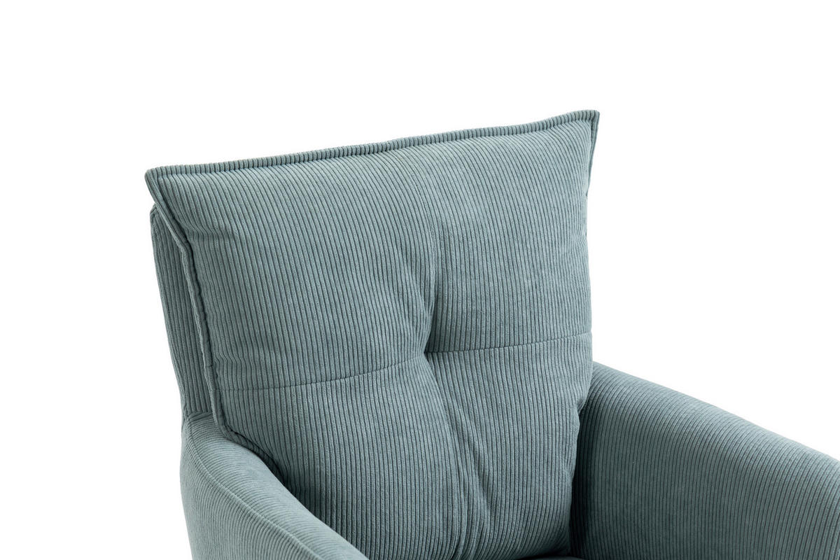 ARMLEHNSTUHL  in Eisen Cord  - Schwarz/Hellblau, Design, Textil/Metall (60/95/67cm) - Novel