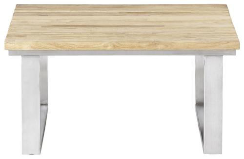 Thumbnail - Zebra  Loungetisch Belvedere, Edelstahl, Teak, Holz, Metall, Teakholz, massiv, quadratisch, Kufe, 76x38.5x76 cm, Loungem...